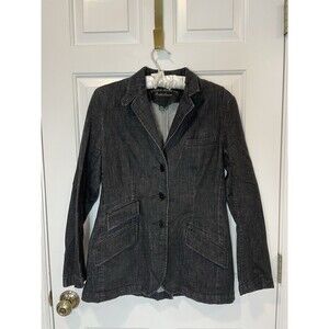 Lauren Jeans Co Ralph Lauren Womens M Black Denim Jean Blazer Sport Jacket